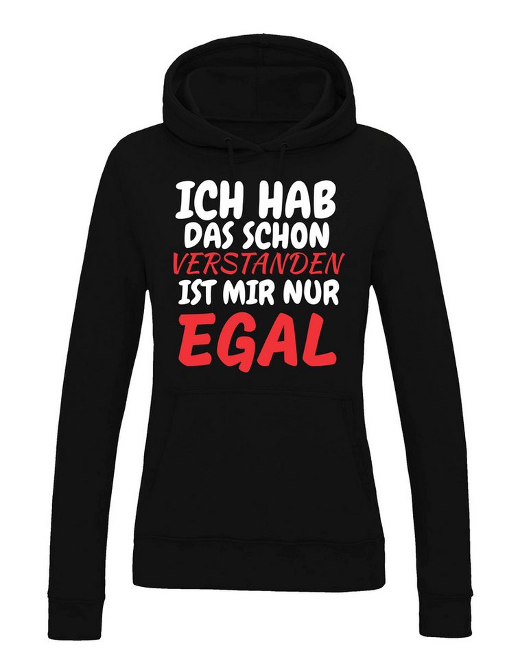 Youth Designz Kapuzenpullover Verstanden Egal Damen Hoodie Pullover mit witzigen Aufdruck Statement mit lustigen Logo für Frauen von Youth Designz