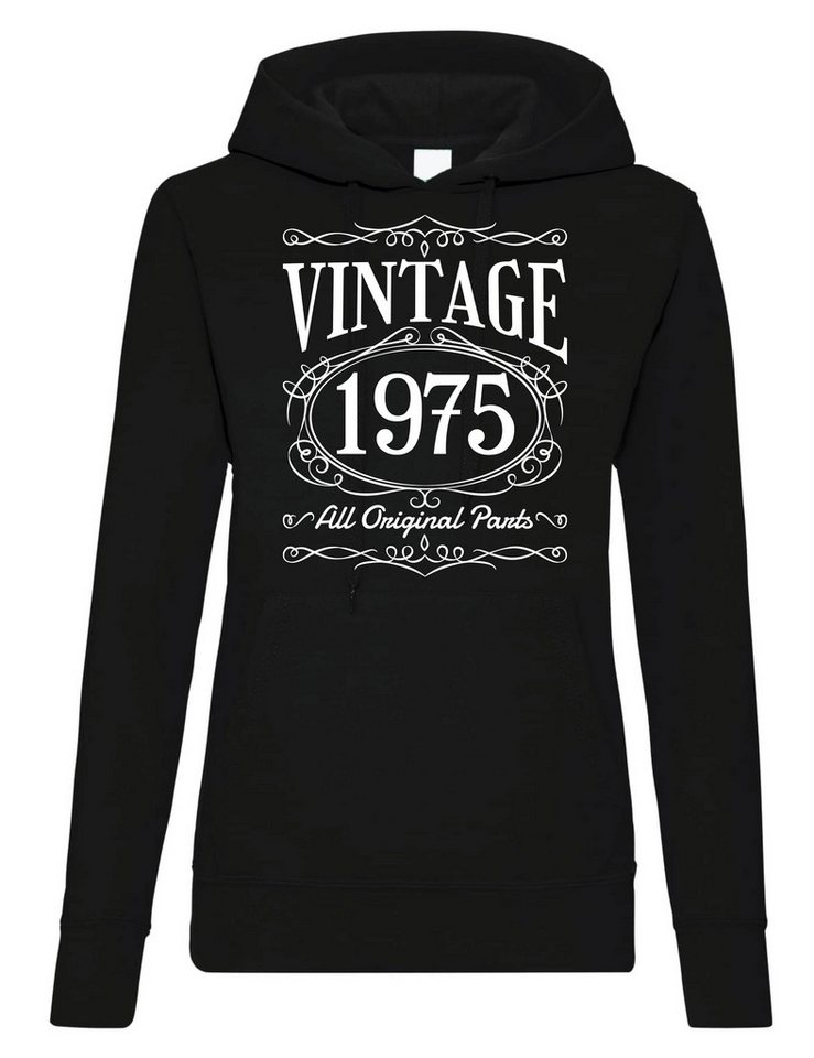 Youth Designz Kapuzenpullover Damen Hoodie Retro Geburtstag Geschenk Vintage Jahrgang 1975 Pullover mit retro Aufdruck für Frauen von Youth Designz