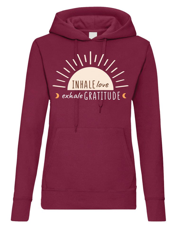 Youth Designz Kapuzenpullover Damen T-Shirt "Inhale Gratitude" mit modischem Print von Youth Designz