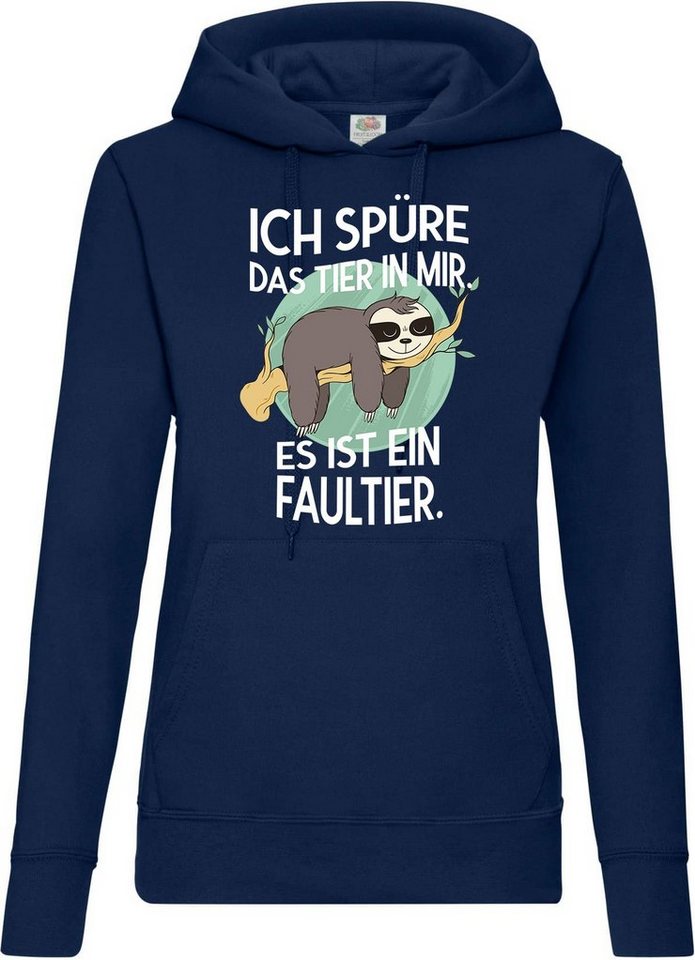 Youth Designz Kapuzenpullover Das Tier in mir Faultier Damen Hoodie Pullover Mit Lustigem Spruch und Logo Aufdruck Youth Designz Kapuzenpullover Das Tier in mir Faultier Damen Hoodie Pullover Mit Lustigem Spruch und Logo Aufdruck von Youth Designz