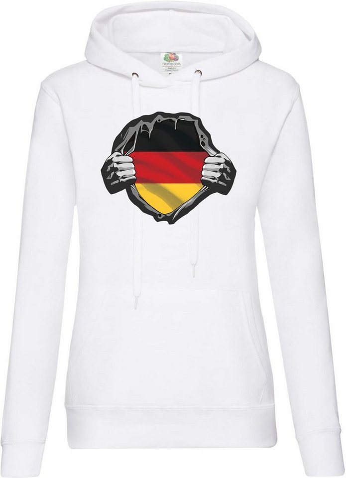 Youth Designz Kapuzenpullover Deutschland Herz Damen Hoodie Pullover mit Trendigem Patriot Frontdruck von Youth Designz