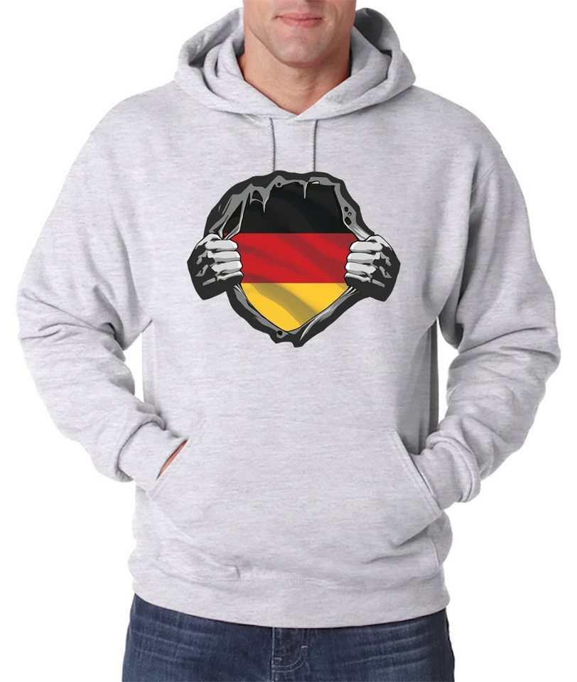 Youth Designz Kapuzenpullover Deutschland Herz Herren Hoodie Pullover mit Patriotischem Frontprint von Youth Designz