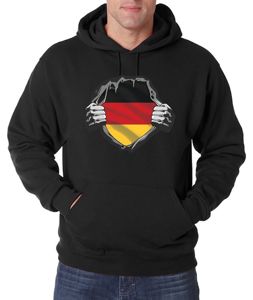 Youth Designz Kapuzenpullover Deutschland Herz Herren Hoodie Pullover mit Patriotischem Frontprint von Youth Designz