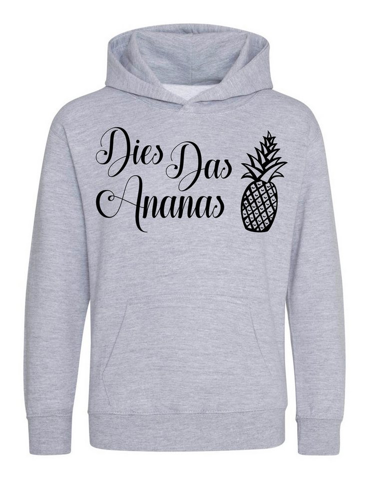 Youth Designz Kapuzenpullover "DIES DAS ANANAS" Kinder Hoodie mit Lustigen Print Geschenk Statement mit witzigen Aufdruck für Jungen und Mädchen von Youth Designz