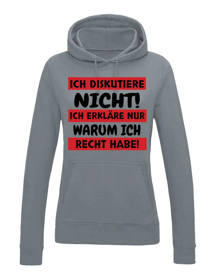 Youth Designz Kapuzenpullover "Ich diskutiere nicht" Damen Hoodie Pullover Print lustig Statement mit lustigem Spruch für Frau von Youth Designz