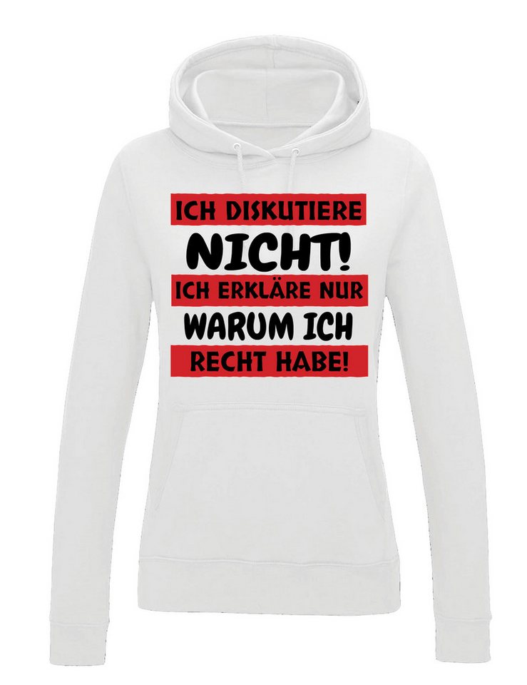 Youth Designz Kapuzenpullover "Ich diskutiere nicht" Damen Hoodie Pullover Print lustig Statement mit lustigem Spruch für Frau von Youth Designz