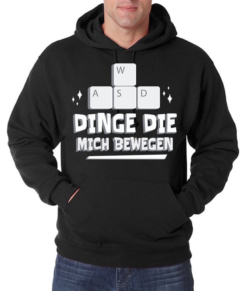 Youth Designz Kapuzenpullover Dinge Die Mich Bewegen Herren Hoodie Pullover mit lustigem Gaming Frontprint von Youth Designz