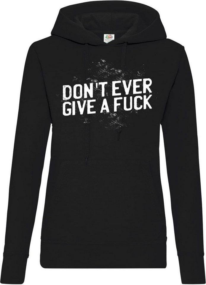 Youth Designz Kapuzenpullover Dont Ever Give A F**k" Damen Hoodie Pullover mit lustigem Frontprint" von Youth Designz