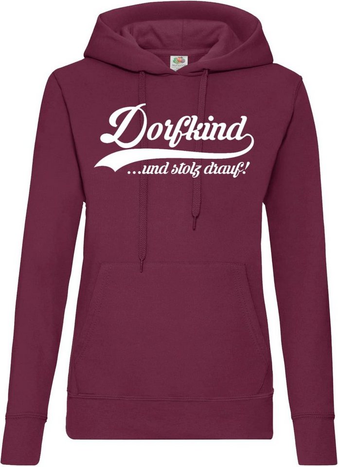 Youth Designz Kapuzenpullover Dorfkind Damen Hoodie Pullover mit lustigem Frontprint von Youth Designz