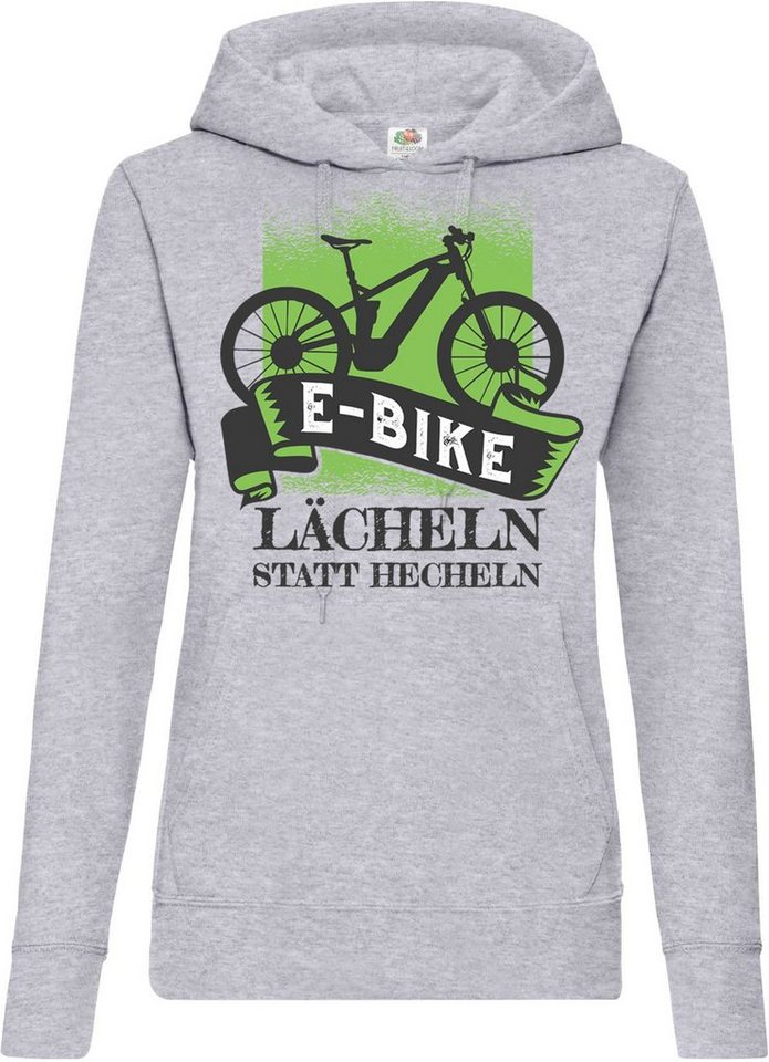 Youth Designz Kapuzenpullover E-Bike Lächeln Statt Hecheln Damen Hoodie Pullover mit Fahrrad Print von Youth Designz