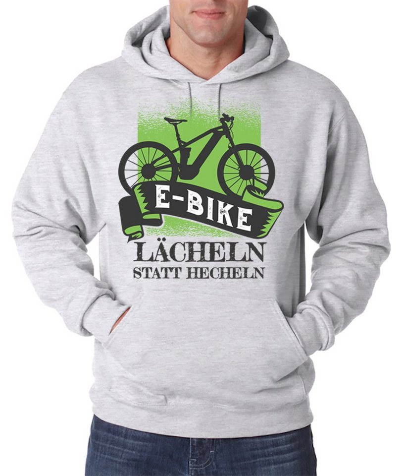 Youth Designz Kapuzenpullover E-Bike Lächeln Statt Hecheln Herren Hoodie Pullover mit Lustigem Frontprint von Youth Designz