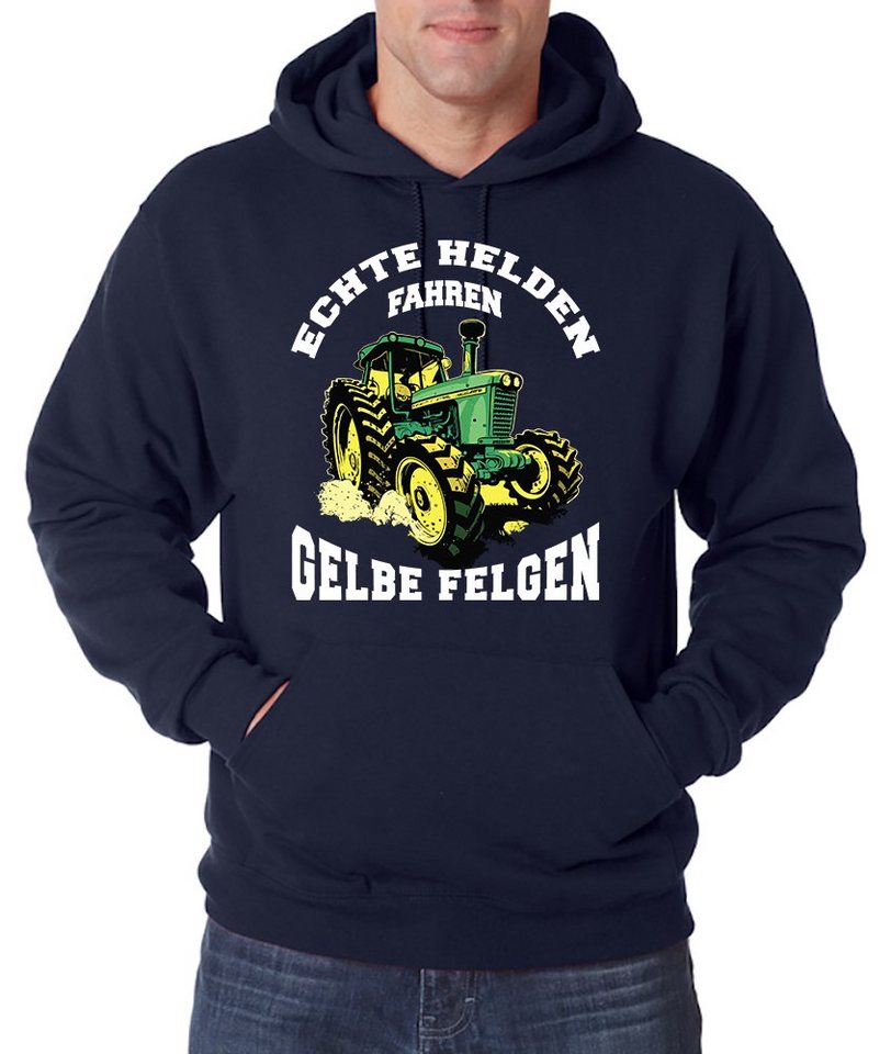 Youth Designz Kapuzenpullover Echte Helden, Fahren Gelbe Felgen" Herren Hoodie Pullover mit trendigem Frontprint" von Youth Designz