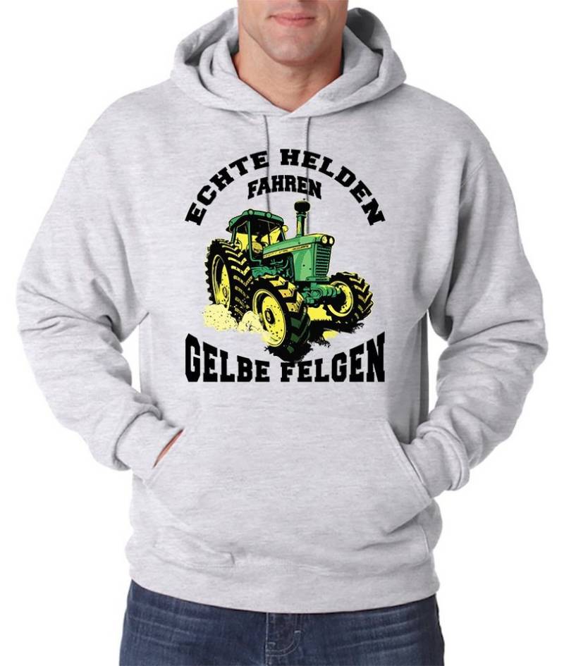 Youth Designz Kapuzenpullover "Echte Helden, Fahren Gelbe Felgen" Herren Hoodie Pullover mit trendigem Frontprint von Youth Designz