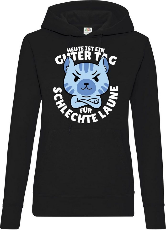 Youth Designz Kapuzenpullover "Ein Guter Tag Für Schlechte Laune" Damen Hoodie Pullover mit trendigem Frontprint von Youth Designz