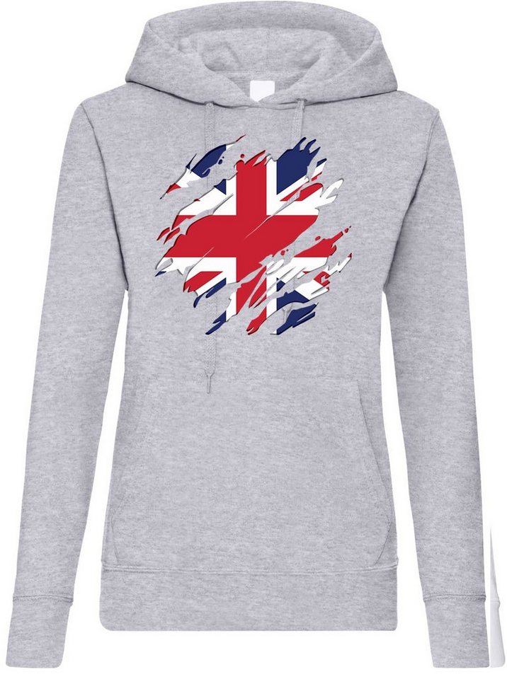Youth Designz Kapuzenpullover England Bitain Damen Hoodie Pullover mit trendigem Frontprint von Youth Designz