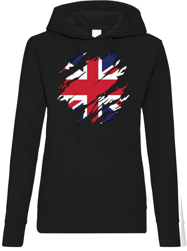 Youth Designz Kapuzenpullover England Bitain Damen Hoodie Pullover mit trendigem Frontprint von Youth Designz