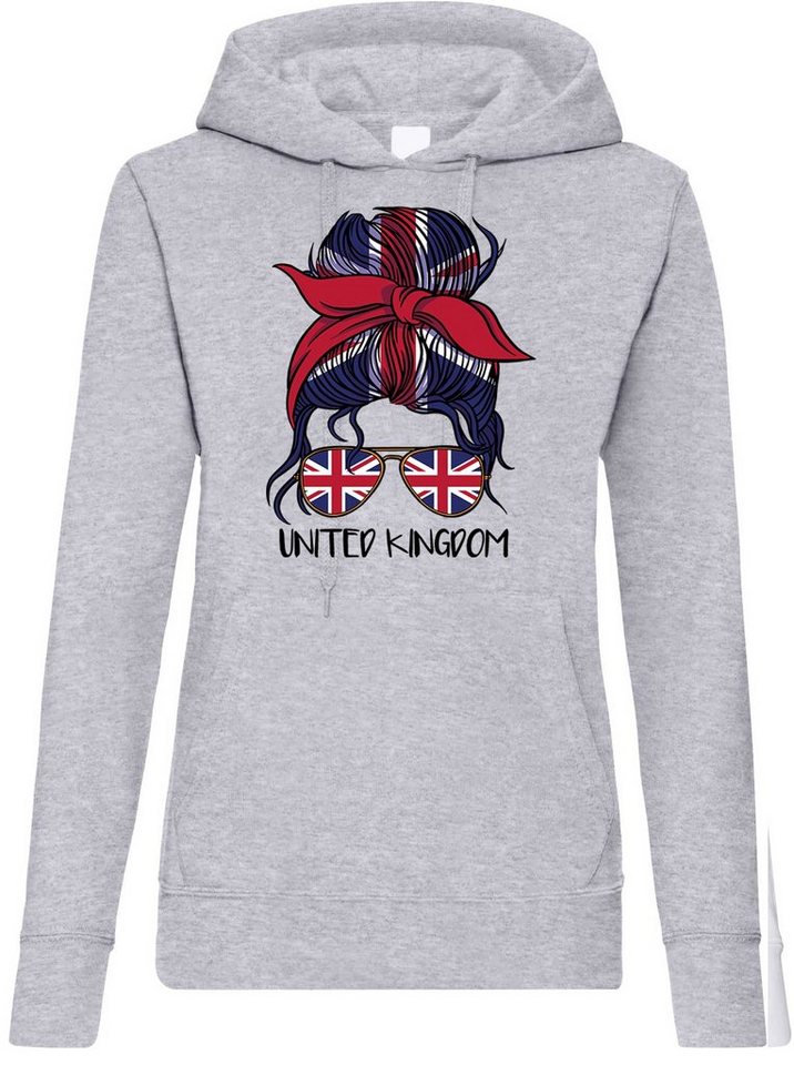 Youth Designz Kapuzenpullover England Britain Flagge Damen Hoodie Pullover mit trendigem Frontprint von Youth Designz