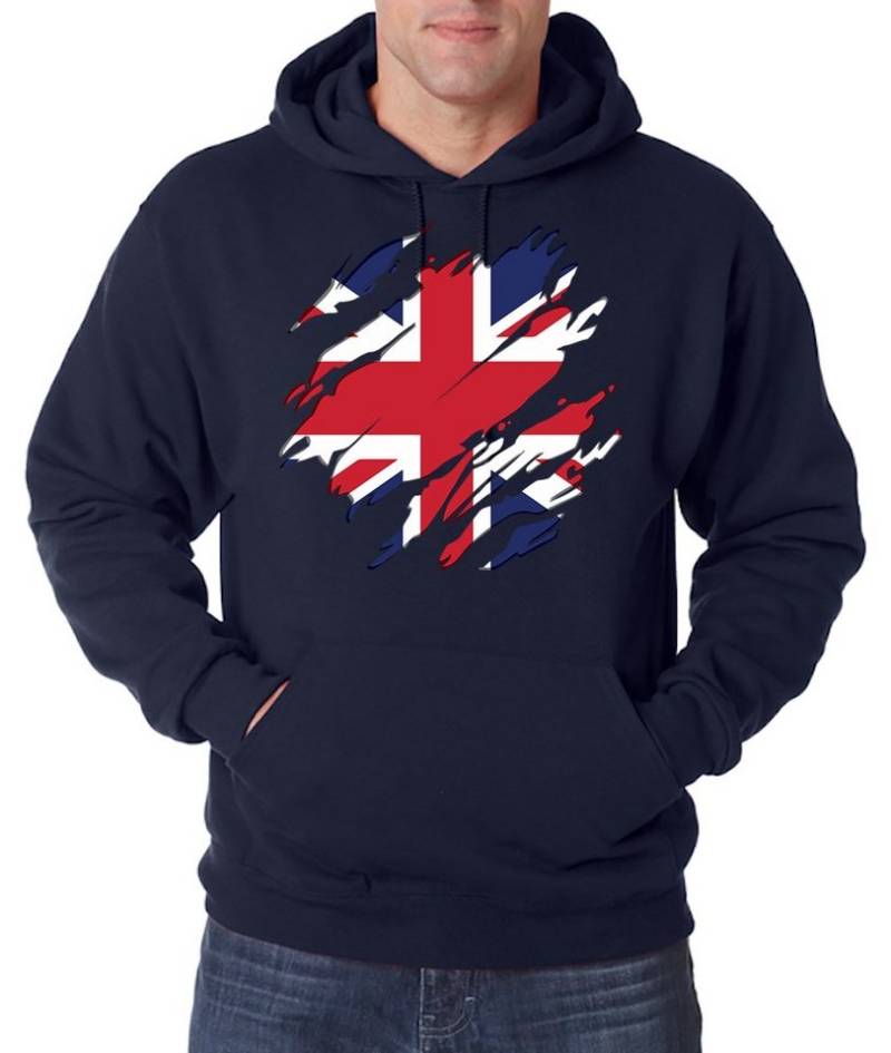 Youth Designz Kapuzenpullover England UK Union Jack Britain Herren Hoodie Pullover mit trendigem Frontprint von Youth Designz