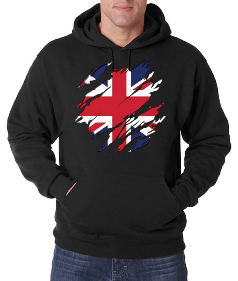 Youth Designz Kapuzenpullover England UK Union Jack Britain Herren Hoodie Pullover mit trendigem Frontprint von Youth Designz
