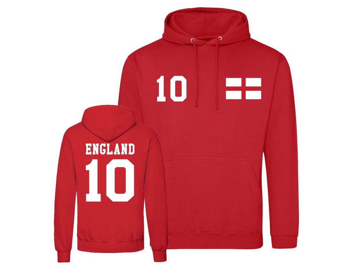 Youth Designz Kapuzenpullover England Herren Hoodie Pullover im Fußball Trikot Look mit trendigem Frontprint von Youth Designz