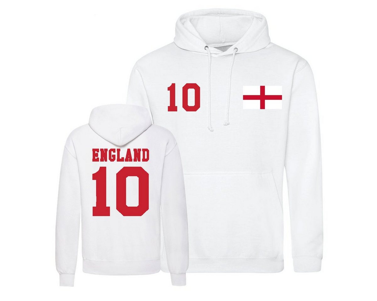 Youth Designz Kapuzenpullover England Herren Hoodie Pullover im Fußball Trikot Look mit trendigem Frontprint von Youth Designz