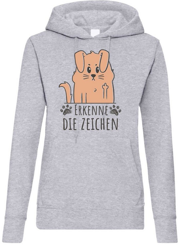 Youth Designz Kapuzenpullover Erkenne Die Zeichen Damen Hoodie Pullover mit süßem Frontprint von Youth Designz