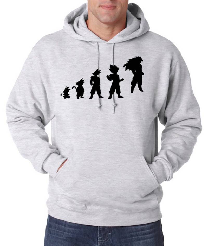 Youth Designz Kapuzenpullover Evolution Goku Herren Hoodie Pullover mit trendigem Frontprint von Youth Designz