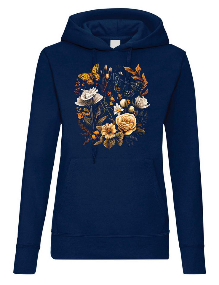 Youth Designz Kapuzenpullover Flowers Botanic Damen Hoodie Pullover mit lustigem Print von Youth Designz