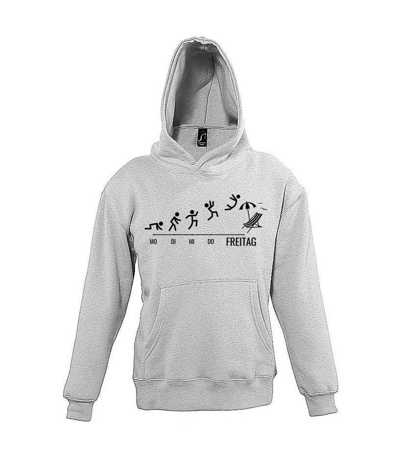 Youth Designz Kapuzenpullover Freitag Wochenende Kinder Hoodie Pullover mit trendigem Frontprint von Youth Designz