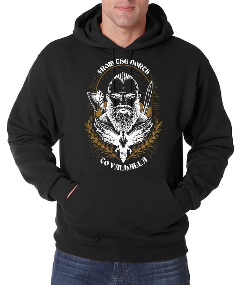 Youth Designz Kapuzenpullover From North to Valhalla Herren Hoodie Pullover mit Mythologie Frontdruck von Youth Designz