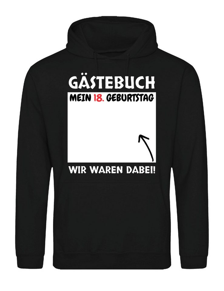 Youth Designz Kapuzenpullover Gästebuch 18. Geburtstag Herren Hoodie cooler Aufdruck Geschenk mit lustigem Frontprint für Männer von Youth Designz