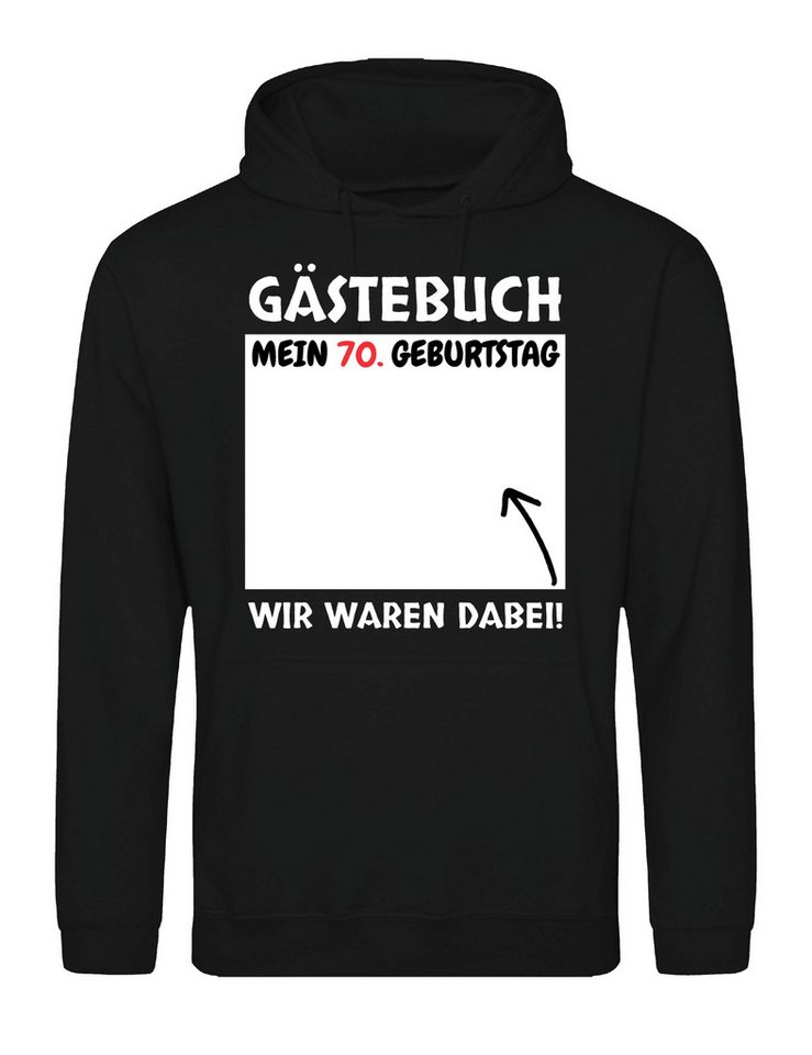 Youth Designz Kapuzenpullover Gästebuch 70. Geburtstag Herren Hoodie cooler Aufdruck Geschenk mit lustigem Frontprint für Männer von Youth Designz