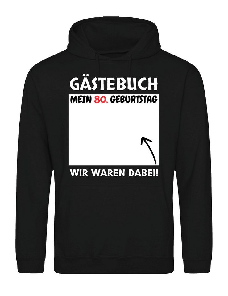 Youth Designz Kapuzenpullover Gästebuch 80. Geburtstag Herren Hoodie cooler Aufdruck Geschenk mit lustigem Frontprint für Männer von Youth Designz