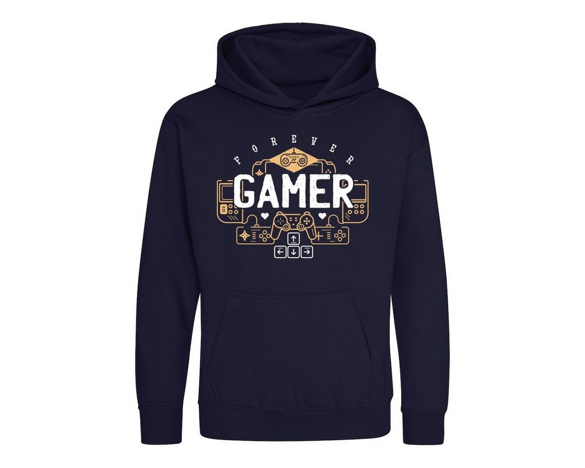 Youth Designz Kapuzenpullover Gamer Forever Kinder Hoodie Pullover für Jungen und Mädchen mit trendigem Frontprint von Youth Designz