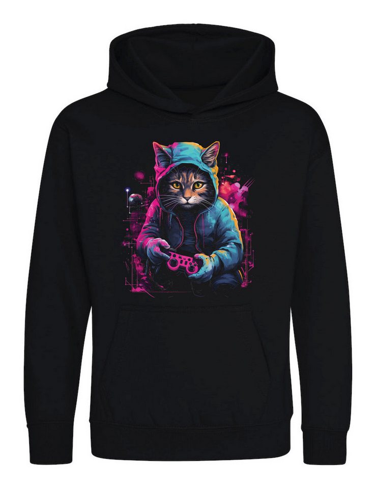 Youth Designz Kapuzenpullover "Gaming Katze" Kinder Hoodie Pullover mit modischem Print von Youth Designz