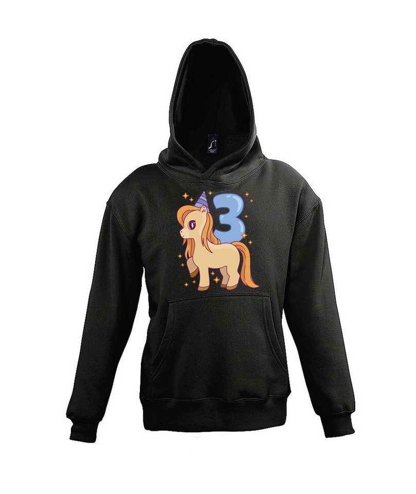 Youth Designz Kapuzenpullover Geburtstag Pony 3 Kinder Hoodie mit lustigem Frontprint von Youth Designz