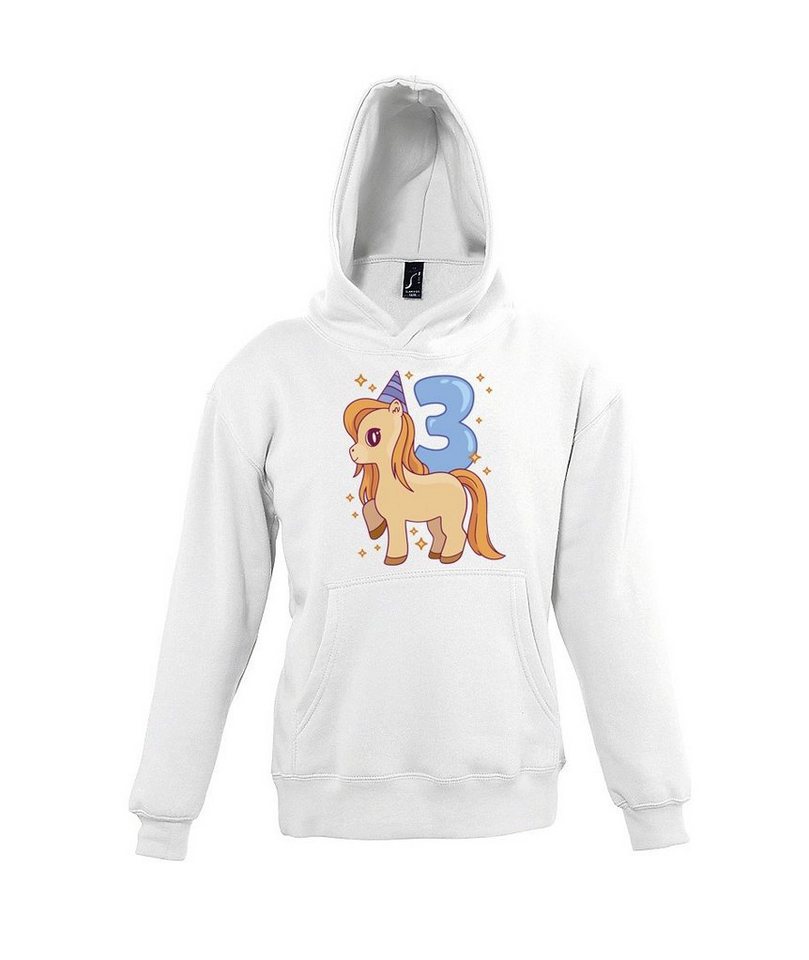 Youth Designz Kapuzenpullover Geburtstag Pony 3 Kinder Hoodie mit lustigem Frontprint von Youth Designz