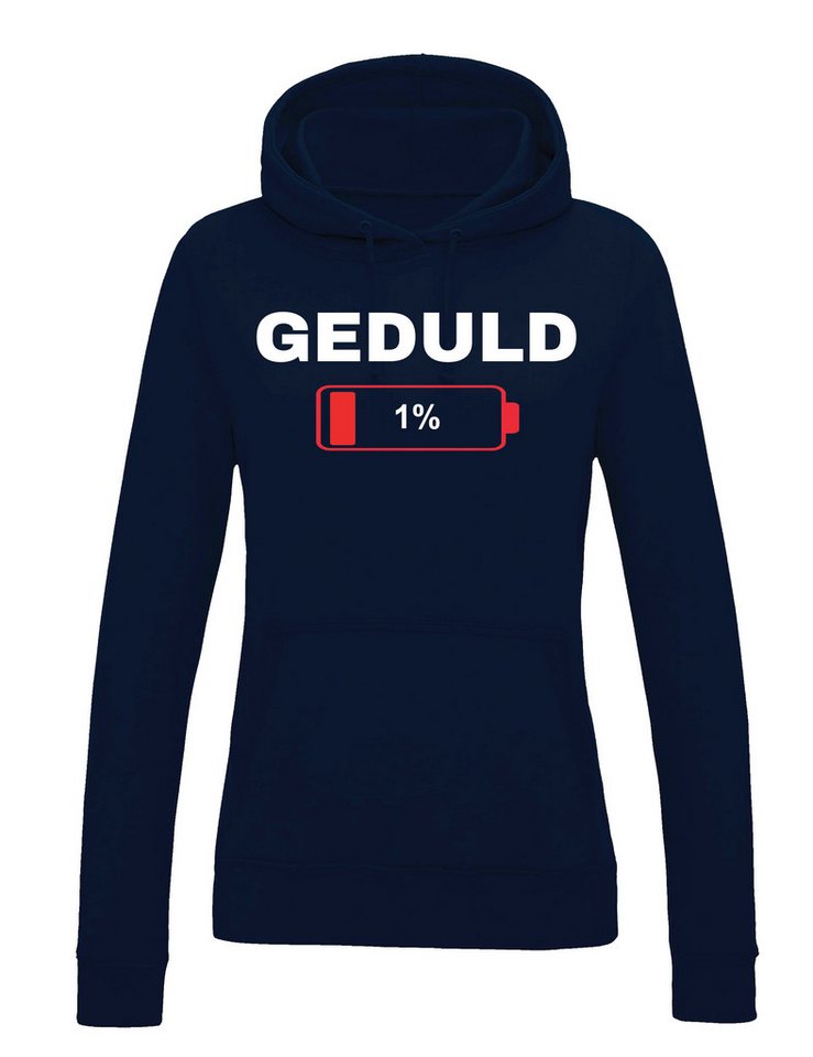 Youth Designz Kapuzenpullover "Geduld bei 1%" Damen Hoodie Pullover stylisch lustig Print Statement mit witzigen Aufdruck für Frau von Youth Designz