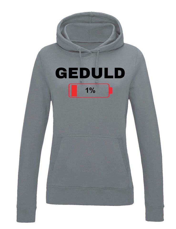 Youth Designz Kapuzenpullover "Geduld bei 1%" Damen Hoodie Pullover stylisch lustig Print Statement mit witzigen Aufdruck für Frau von Youth Designz