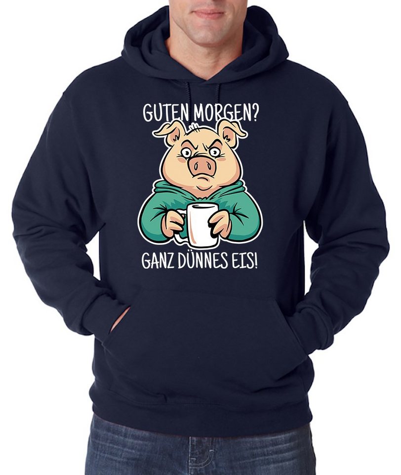 Youth Designz Kapuzenpullover Guten Morgen? Ganz Dünnes Eis!" Herren Hoodie Pullover mit trendigem Frontprint" von Youth Designz