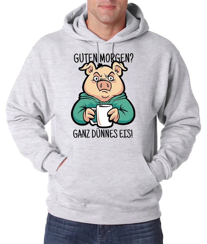 Youth Designz Kapuzenpullover "Guten Morgen? Ganz Dünnes Eis!" Herren Hoodie Pullover mit trendigem Frontprint von Youth Designz