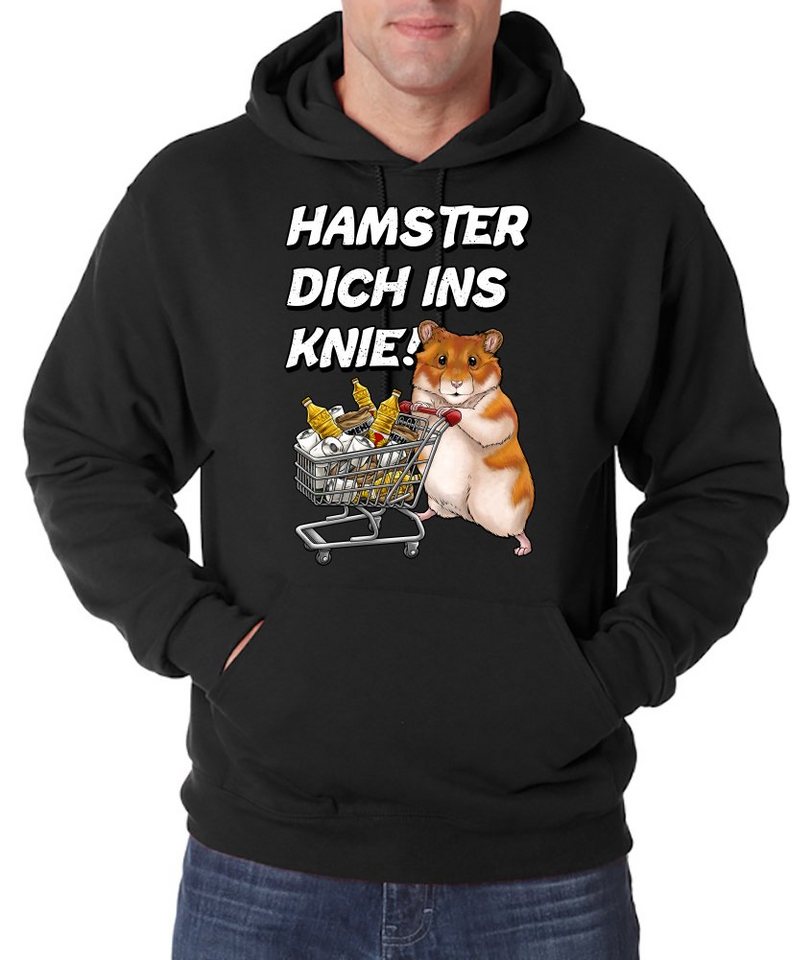 Youth Designz Kapuzenpullover HAMSTER DICH INS KNIE Herren Hoodie Pullover mit lustigem Hamster Frontdruck von Youth Designz