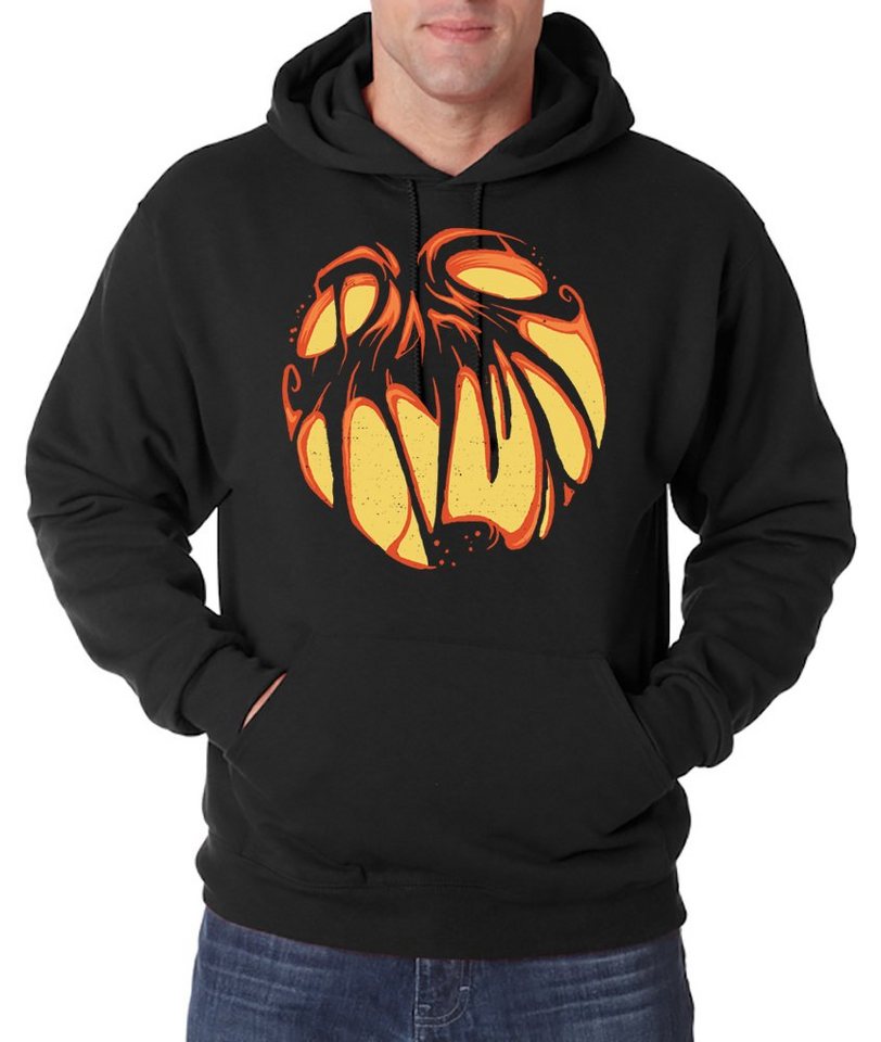 Youth Designz Kapuzenpullover Halloween Kürbis Herren Hoodie Pullover Horror Face Fun-Look mit Trendigem Frontdruck von Youth Designz