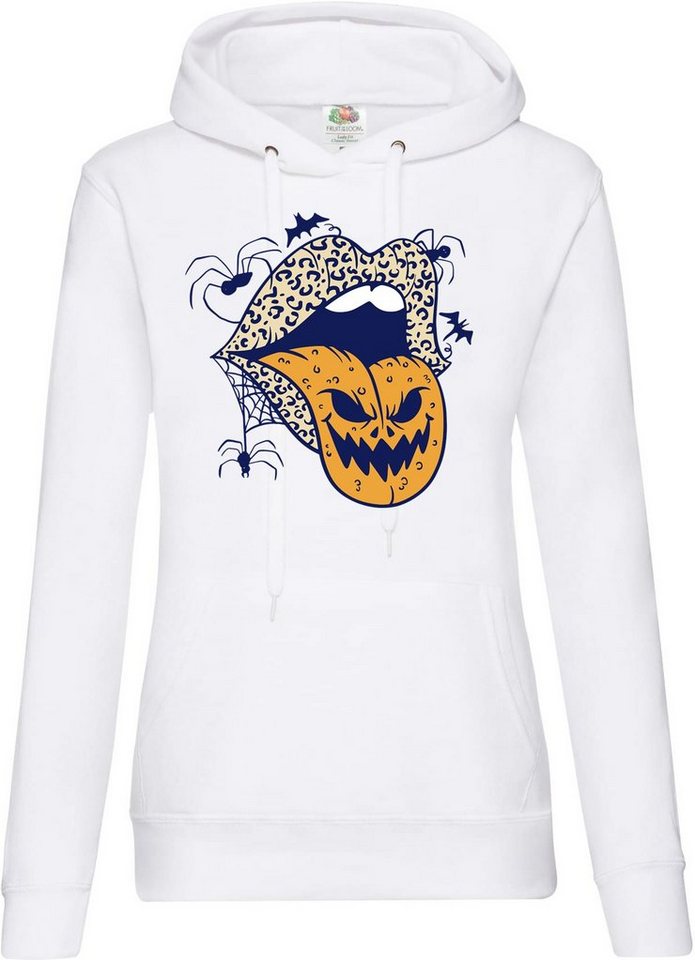 Youth Designz Kapuzenpullover Halloween Lippen Damen Hoodie Horror Logo im Fun-Look mit Trendigem Frontdruck von Youth Designz