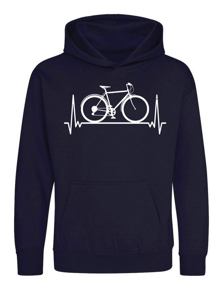 Youth Designz Kapuzenpullover Heart beat Fahrrad Kinder Hoodie Pullover mit trendigem Frontprint von Youth Designz