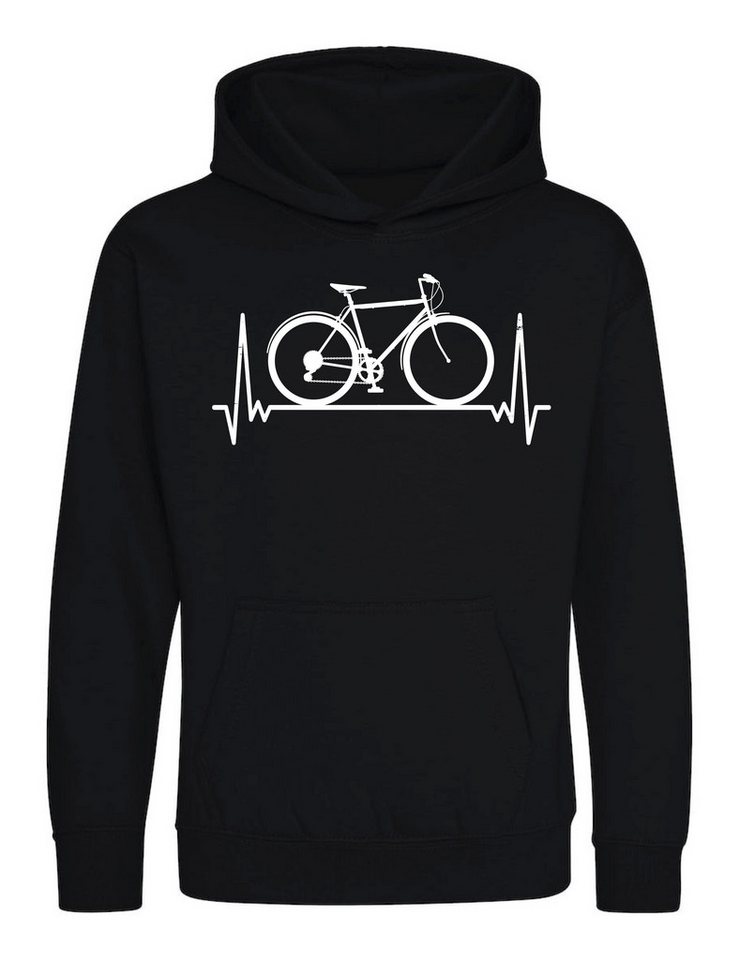 Youth Designz Kapuzenpullover Heart beat Fahrrad Kinder Hoodie Pullover mit trendigem Frontprint von Youth Designz
