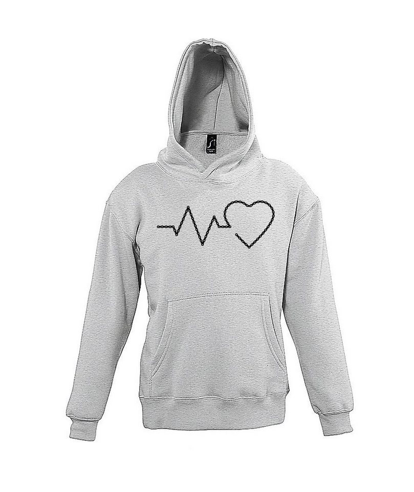 Youth Designz Kapuzenpullover Heartbeat Fahrradkette Kinder Hoodie Pullover mit trendigem Frontprint von Youth Designz