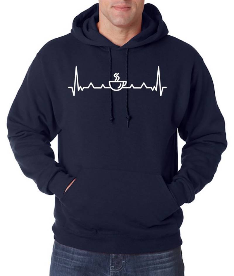 Youth Designz Kapuzenpullover Heartbeat Kaffee Herren Hoodie Pullover mit trendigem Frontprint Youth Designz Kapuzenpullover Heartbeat Kaffee Herren Hoodie Pullover mit trendigem Frontprint von Youth Designz