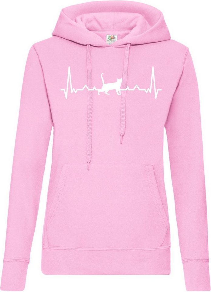 Youth Designz Kapuzenpullover Heartbeat Katze Damen Hoodie Pullover mit trendigem Frontprint Youth Designz Kapuzenpullover Heartbeat Katze Damen Hoodie Pullover mit trendigem Frontprint von Youth Designz