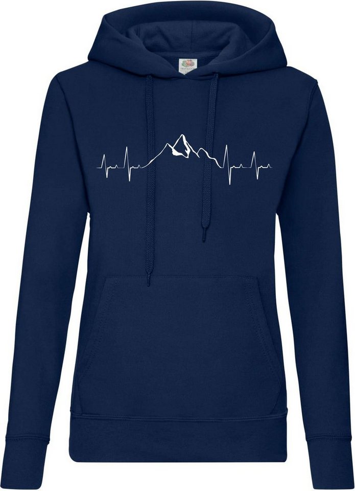 Youth Designz Kapuzenpullover Heartbeat Mountain Damen Hoodie Pullover mit Trendigem Wander Frontdruck Youth Designz Kapuzenpullover Heartbeat Mountain Damen Hoodie Pullover mit Trendigem Wander Frontdruck von Youth Designz